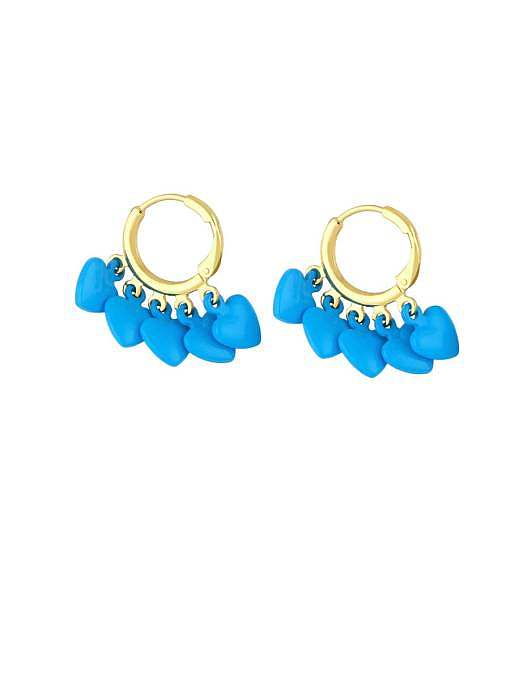 Brass Enamel Tassel Minimalist Huggie Earring