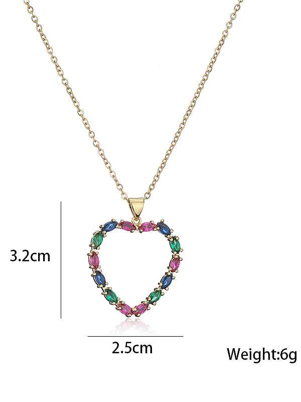 Minimalistische Halskette aus Messing mit Zirkonia-Herzen