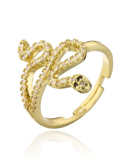 Brass Cubic Zirconia Snake Vintage Band Ring
