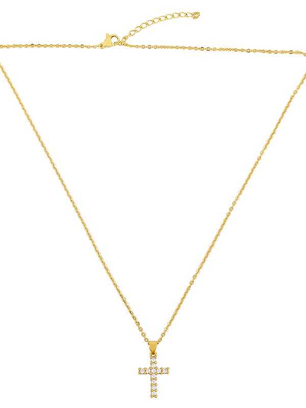 Brass Cubic Zirconia Heart Vintage Necklace