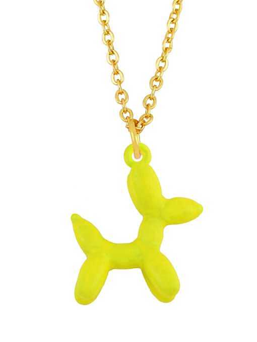 Collier pendentif chien mignon en émail de laiton