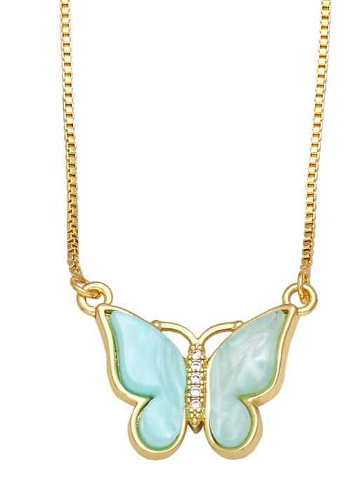 Messing Shell Schmetterling minimalistische Halskette