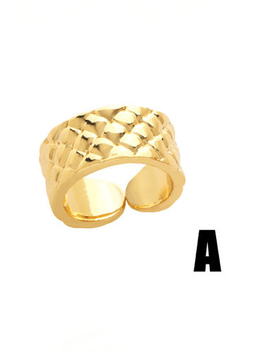 Brass Geometric Hip Hop Band Ring