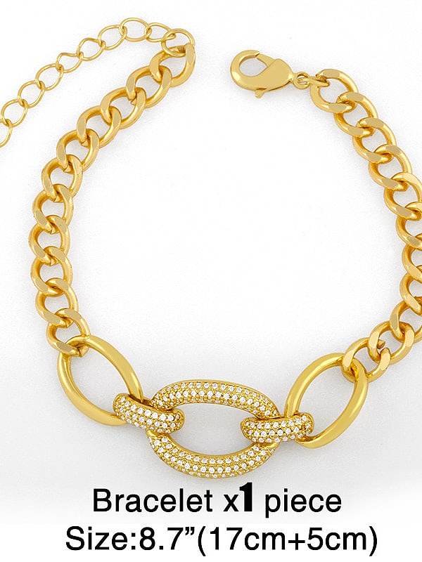Brass Cubic Zirconia Hollow Geometric chain Vintage Necklace