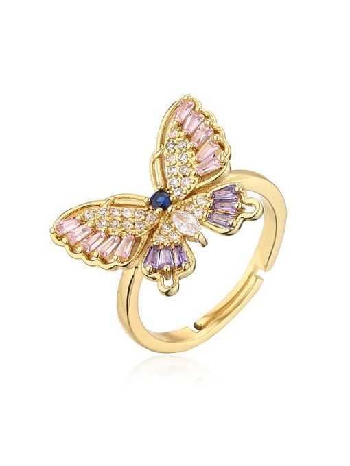 Messing Zirkonia Schmetterling Trend Band Ring