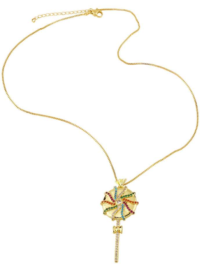 Brass Cubic Zirconia Bear Minimalist Necklace