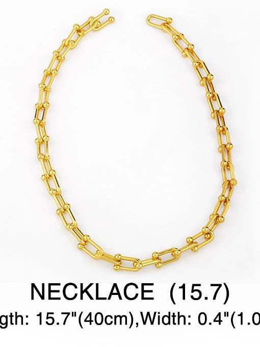 Messing hohle geometrische Vintage Kette Halskette