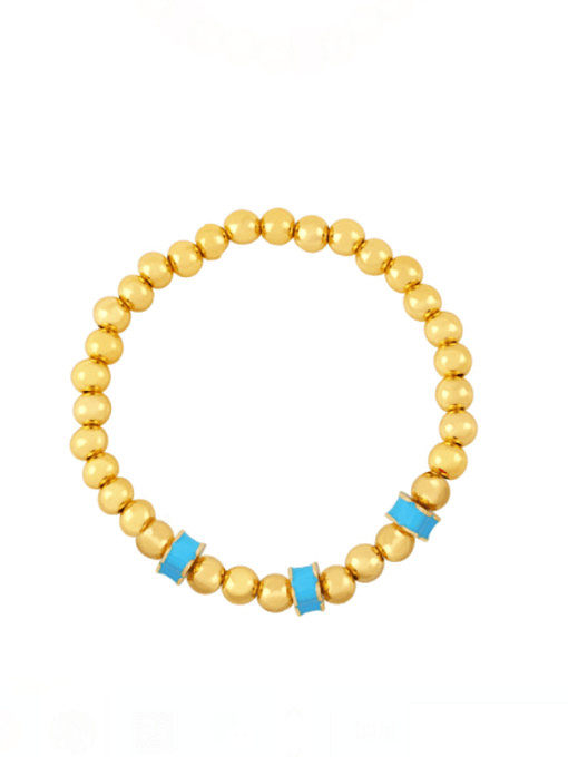 Bracelet perlé minimaliste géométrique en émail de laiton