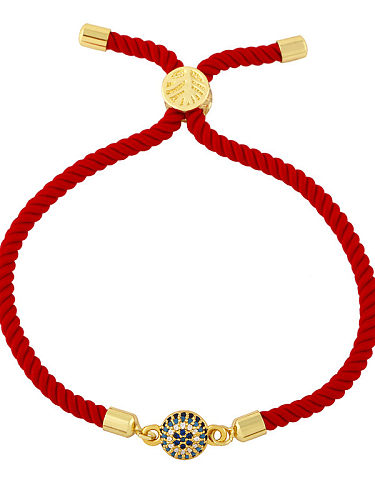 Brass Cubic Zirconia Heart Vintage Woven Wire Bracelet