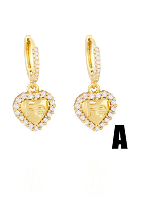 Brass Cubic Zirconia Geometric Vintage Huggie Earring