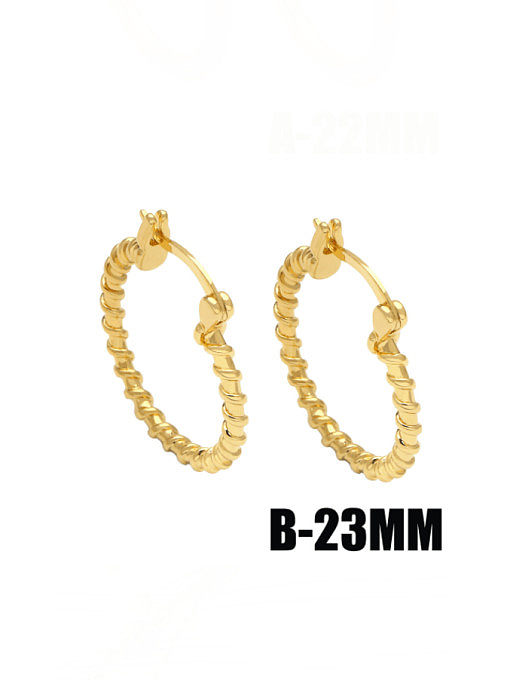 Brass Geometric Minimalist Huggie Earring