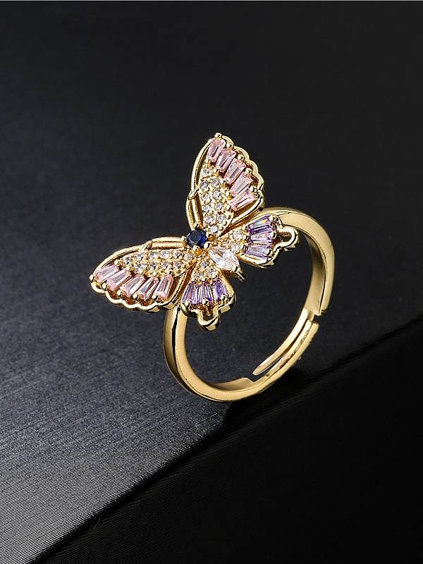 Messing Zirkonia Schmetterling Trend Band Ring