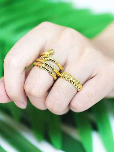 Brass Geometric Vintage Band Ring