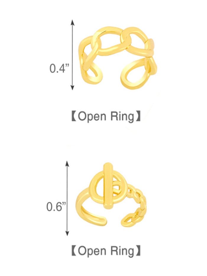 Brass Hollow Geometric Minimalist Band Ring