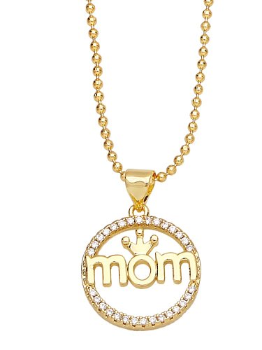 Brass Cubic Zirconia Crown Vintage Heart Pendant Necklace