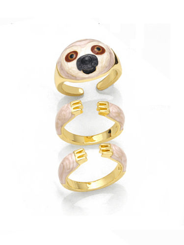 Messing-Emaille-Panda-niedlicher Band-Ring