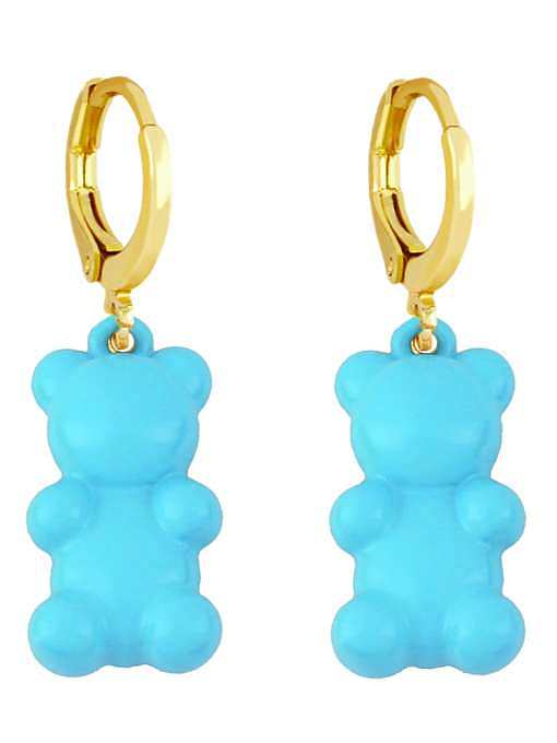 Brass Enamel Icon Vintage Huggie Earring