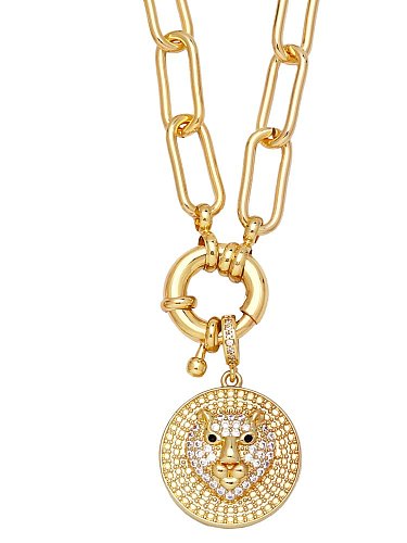 Brass Cubic Zirconia Geometric Vintage Necklace