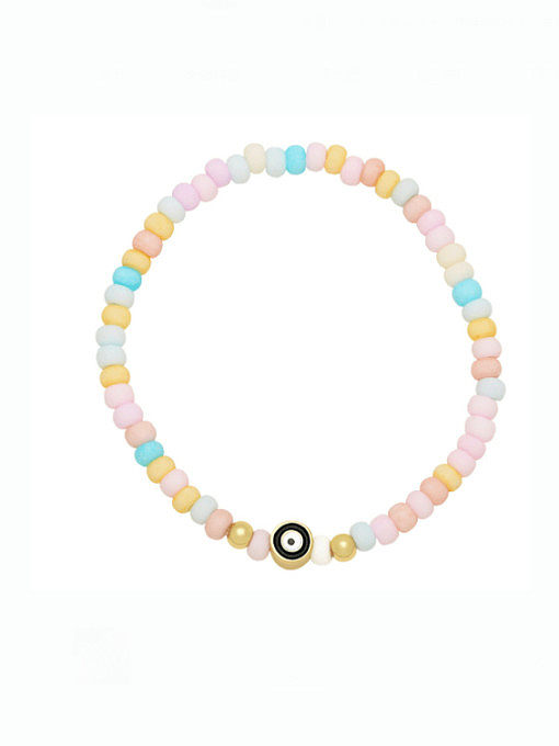 Brass Bead Multi Color Geometric Minimalist Handmade Beaded Bracelet