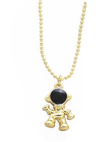 Brass Glass Stone Irregular Vintage Necklace