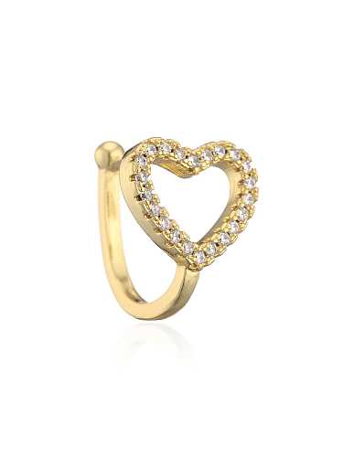 Brass Rhinestone Heart Vintage Single Ear clip(Single Only One)