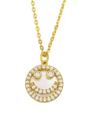 Brass Cubic Zirconia Heart Hip Hop Necklace