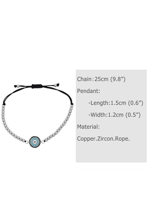 Brass Cubic Zirconia Evil Eye Vintage Adjustable Bracelet