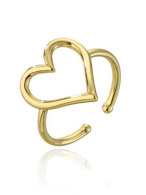 Brass Cubic Zirconia Heart Vintage Band Ring