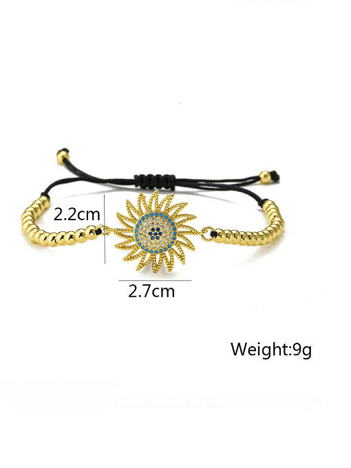 Brass Cubic Zirconia Heart Hip Hop Adjustable Bracelet