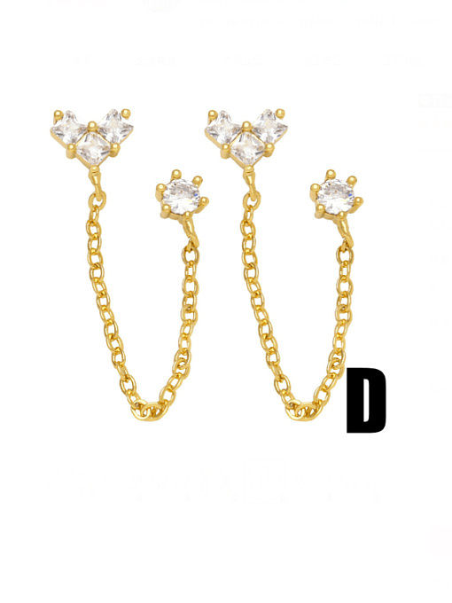 Brass Imitation Pearl Pentagram Trend Stud Earring