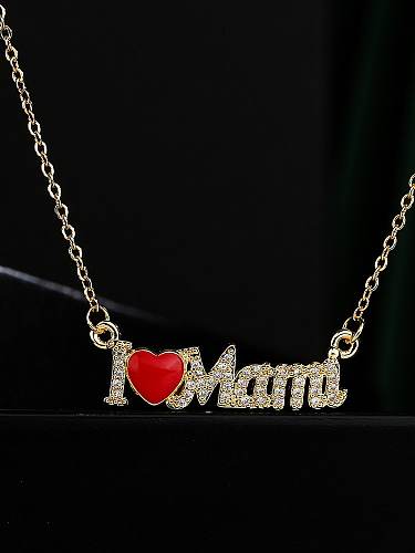 Brass Cubic Zirconia Letter Vintage Necklace