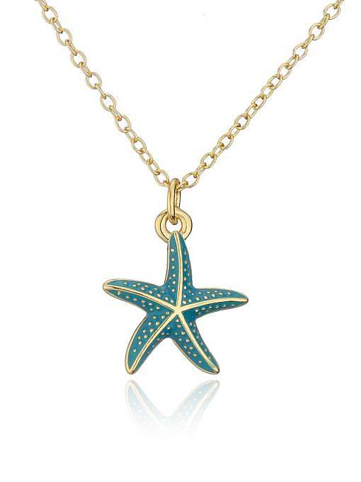 Brass Enamel Sea Star Necklace