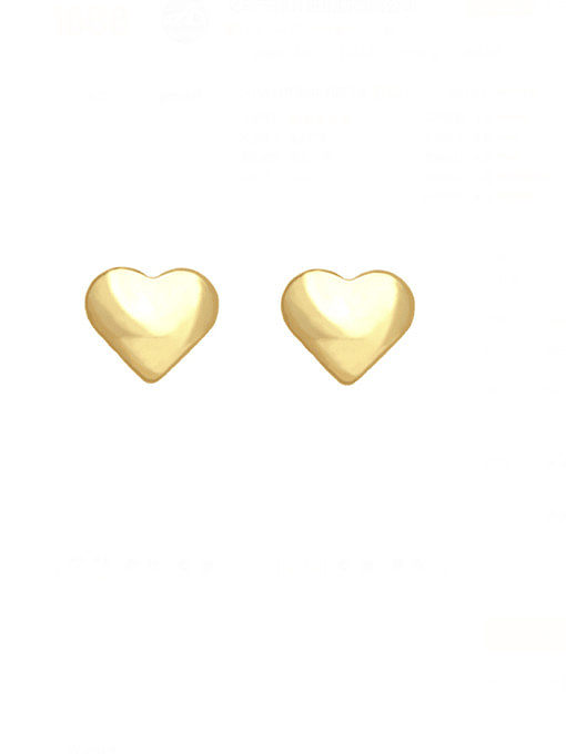 Brass Cubic Zirconia Heart Cross Minimalist Stud Earring