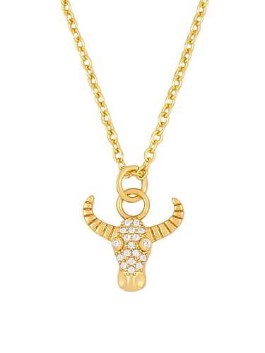 Brass Cubic Zirconia Heart Vintage Necklace