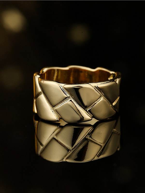 Brass Smooth Geometric Vintage Band Ring