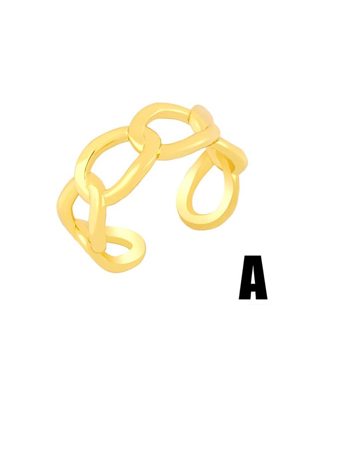 Brass Hollow Geometric Minimalist Band Ring