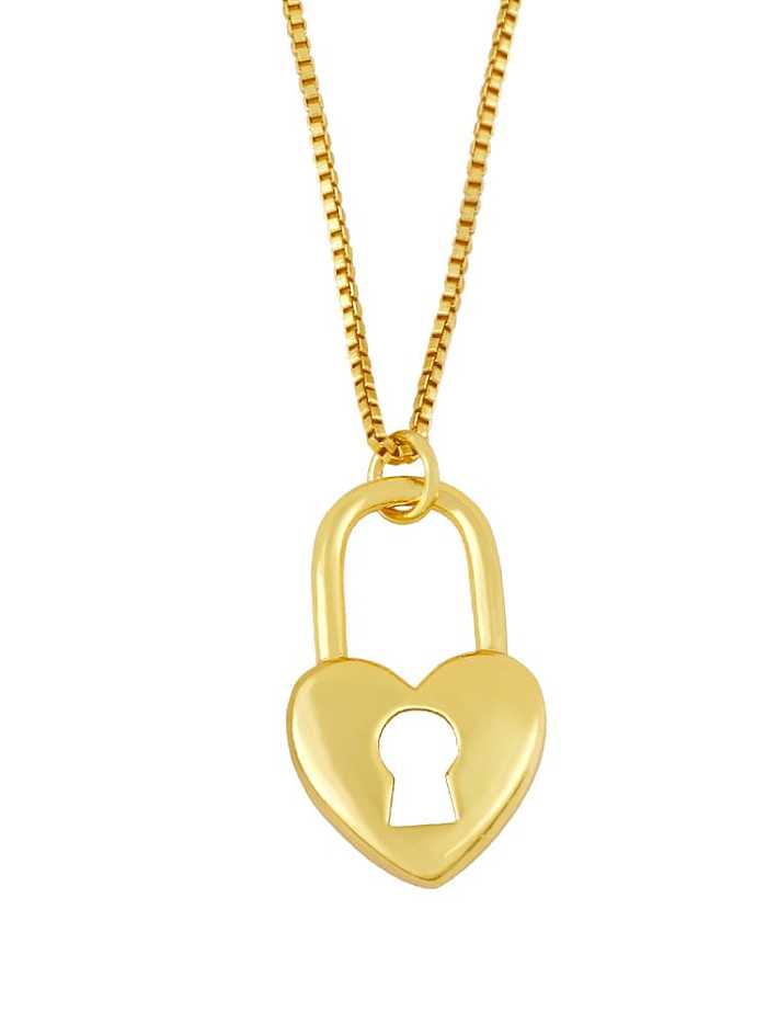 Brass Rhinestone Heart Minimalist Necklace