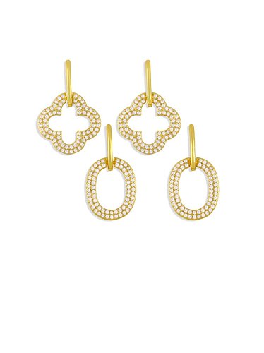 Brass Cubic Zirconia Water Drop Minimalist Drop Earring