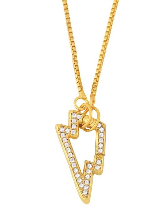 Brass Cubic Zirconia Irregular Vintage Necklace