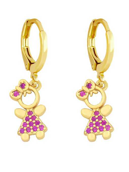 Brass Cubic Zirconia Icon Vintage Huggie Earring