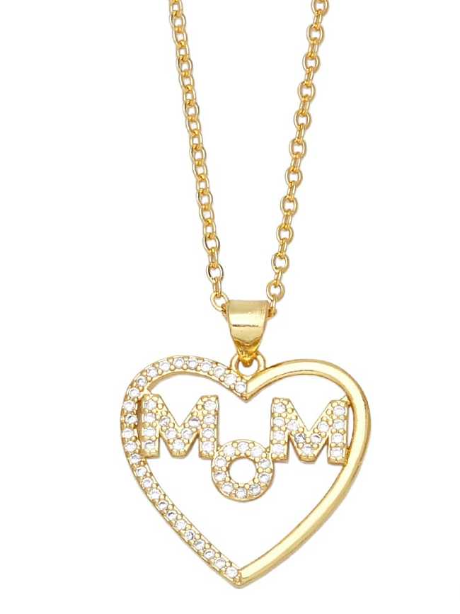 Brass Cubic Zirconia Heart Vintage Necklace