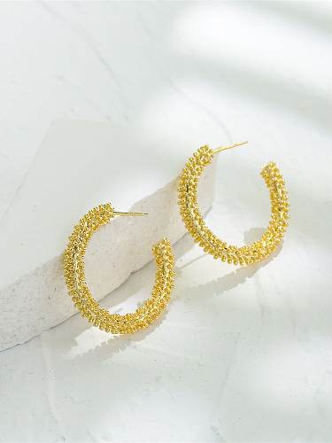 Boucles d'oreilles en forme de C minimaliste géométrique en laiton