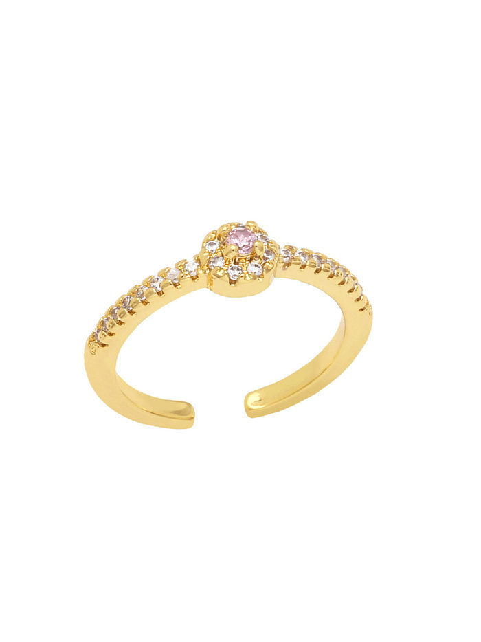 Brass Cubic Zirconia Geometric Minimalist Band Ring
