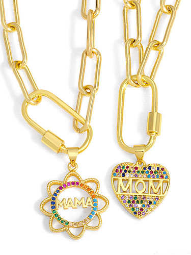 Minimalistische Buchstaben-Herz-Anhänger-Halskette aus Messing mit Zirkonia