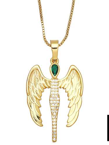 Brass Cubic Zirconia Planet Vintage Necklace