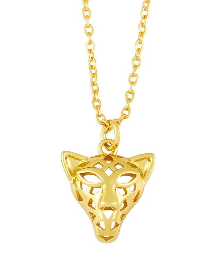 Brass Icon Niedliche kleine Bären-Leopardenkopf-Anhänger-Halskette