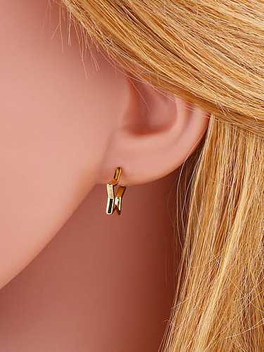 Brass Smooth Heart Minimalist Stud Earring
