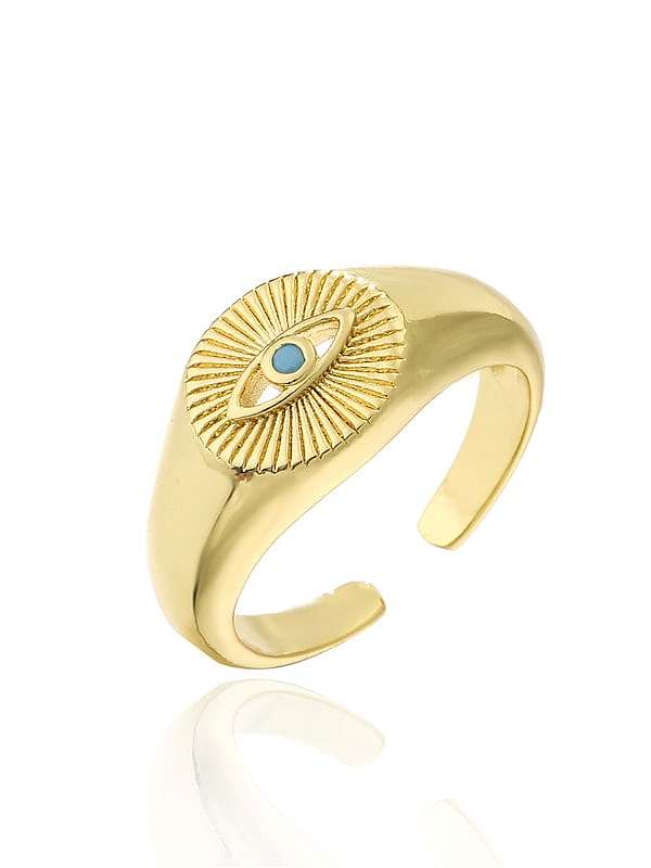 Brass Enamel Evil Eye Vintage Band Ring