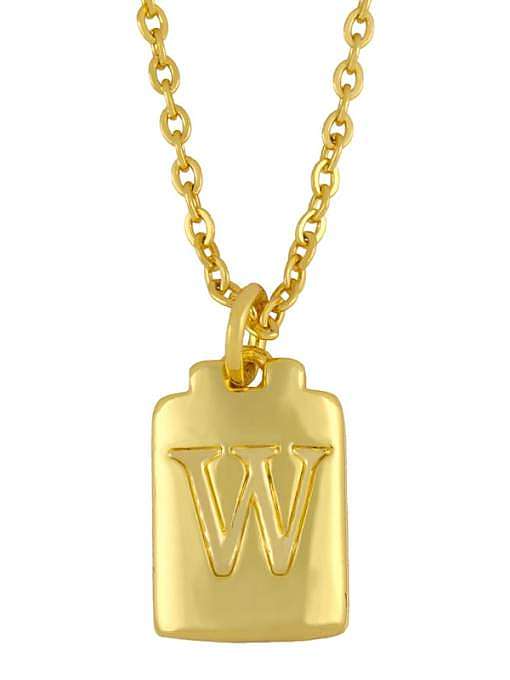 Brass Geometric Letter Minimalist Necklace