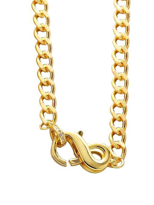 Brass Geometric Vintage Hollow Chain Necklace